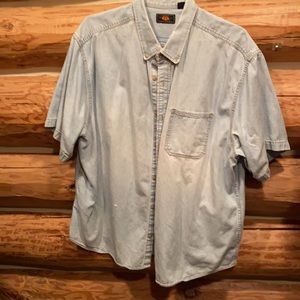 Short sleeve denim button down